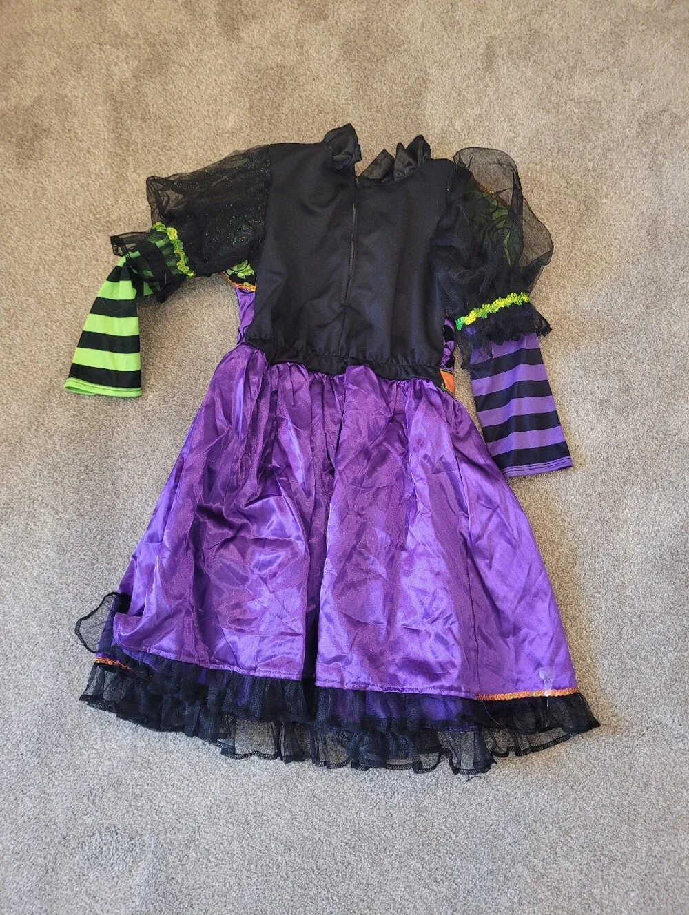 Disney Purple, Green & Orange Girls Witch Halloween Costume Dress